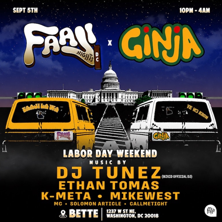 Event image for FAAJI NIGHTS x GINJA: LABOR DAY WEEKEND