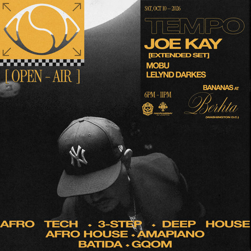 TEMPO: Joe Kay, Mobu, Lelynd Darkes event flyer