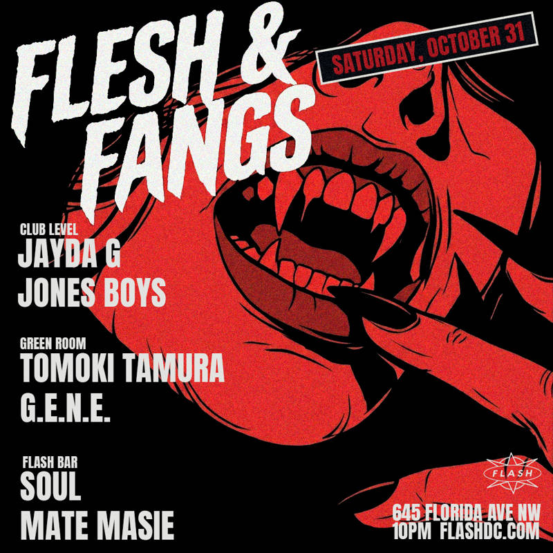 Flesh & Fangs: Jayda G - Tomoki Tamura event flyer