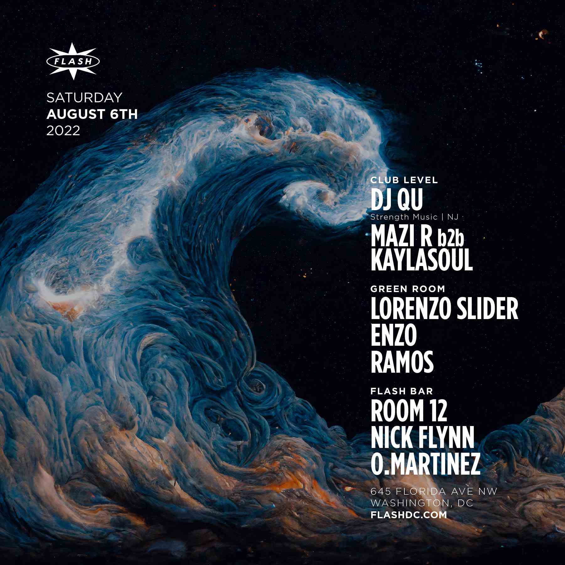 Event image for DJ Qu - Mazi R b2b KaylaSoul - Lorenzo Slider - enzo - Room 12 - Nick Flynn - O.Martinez