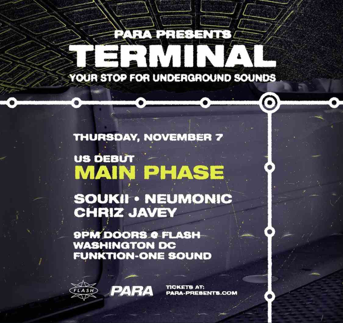 Event image for Para Presents Terminal: Main Phase, Soukii, and Neumonic